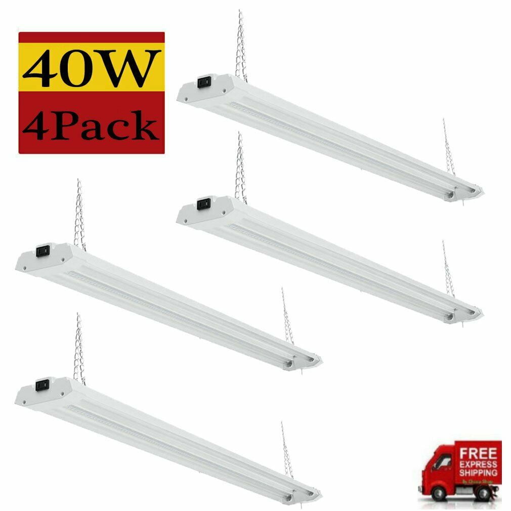 4X LED Shop Light Utility Ceiling Hanging Garage Work Light 4FT 40W