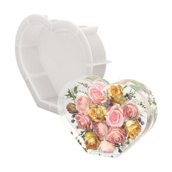 WE-POLUJ Craft Lovers Present Heart Shape Silicone Mold for Unique Epoxy Resin Project