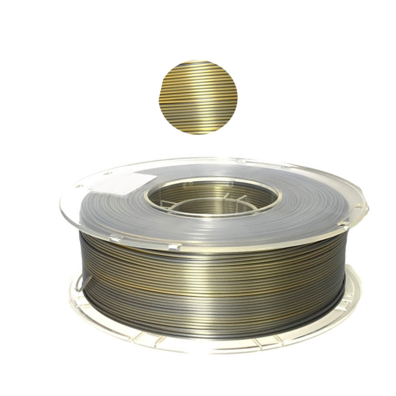 Golden-Silver 3D Printer Filament, Creativity Mixed Colors Silk-like PLA, Dimensional Accuracy 1.75mm +/- 0.02mm, Easy-to-Print, 1KG