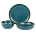 thumbnail image 4 of Gibson Home Rockabye 12 Piece Double Bowl Melamine Dinnerware Set - Matte Teal, 4 of 5