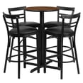thumbnail image 2 of Emma + Oliver 24RD Walnut Table Set-X-Base-4 2Slat Ladder Back Stools,Black Seat, 2 of 2
