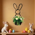 thumbnail image 4 of Kbndieu Wicker Woven Bunny Basket Hanging Wall Easter Spring Decor, Easter Rabbit Hanging Basket Wreaths for Front Door Indoor Outdoor Easter Home Decorations, 4 of 6