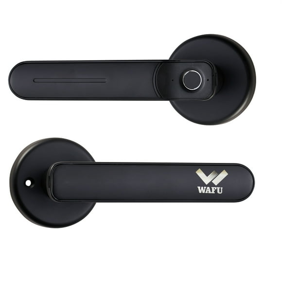 WAFU Smart Fingerprint Handle Lock Electric Door Lock with Automatic Sensor Mechanical Key Cordless Lock Zinc Alloy Suitable for Left & Right Handle for Home Office Apartment