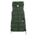 thumbnail image 2 of TOWED22 Manteau Long Sans Manches pour Femmes avec Capuche, Fermeture Éclair Complète, Vestes Épaisses et Chaudes Coupe-Vent (Vert, 4TG), 2 of 4