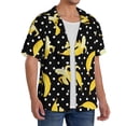 thumbnail image 3 of Ratiio Banana Print Mens Casual Short Sleeve Shirts Button Down Textured Shirts Summer Beach Shirt with Pocket Men's Casual Short-sleeved Shirt, 3 of 5