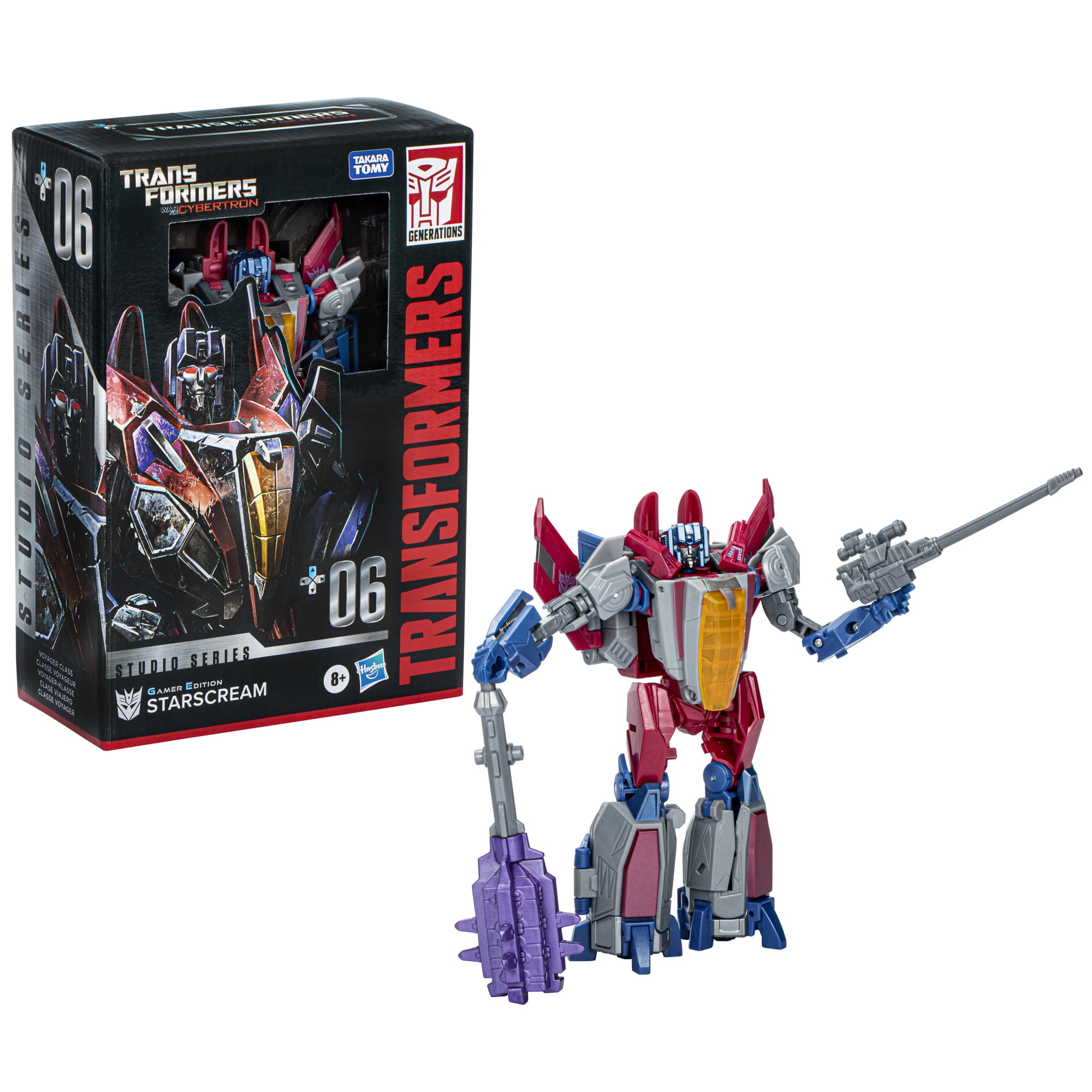 Transformers War for Cybertron Gamer Edition Starscream Action Figures, Plastic Multicolor