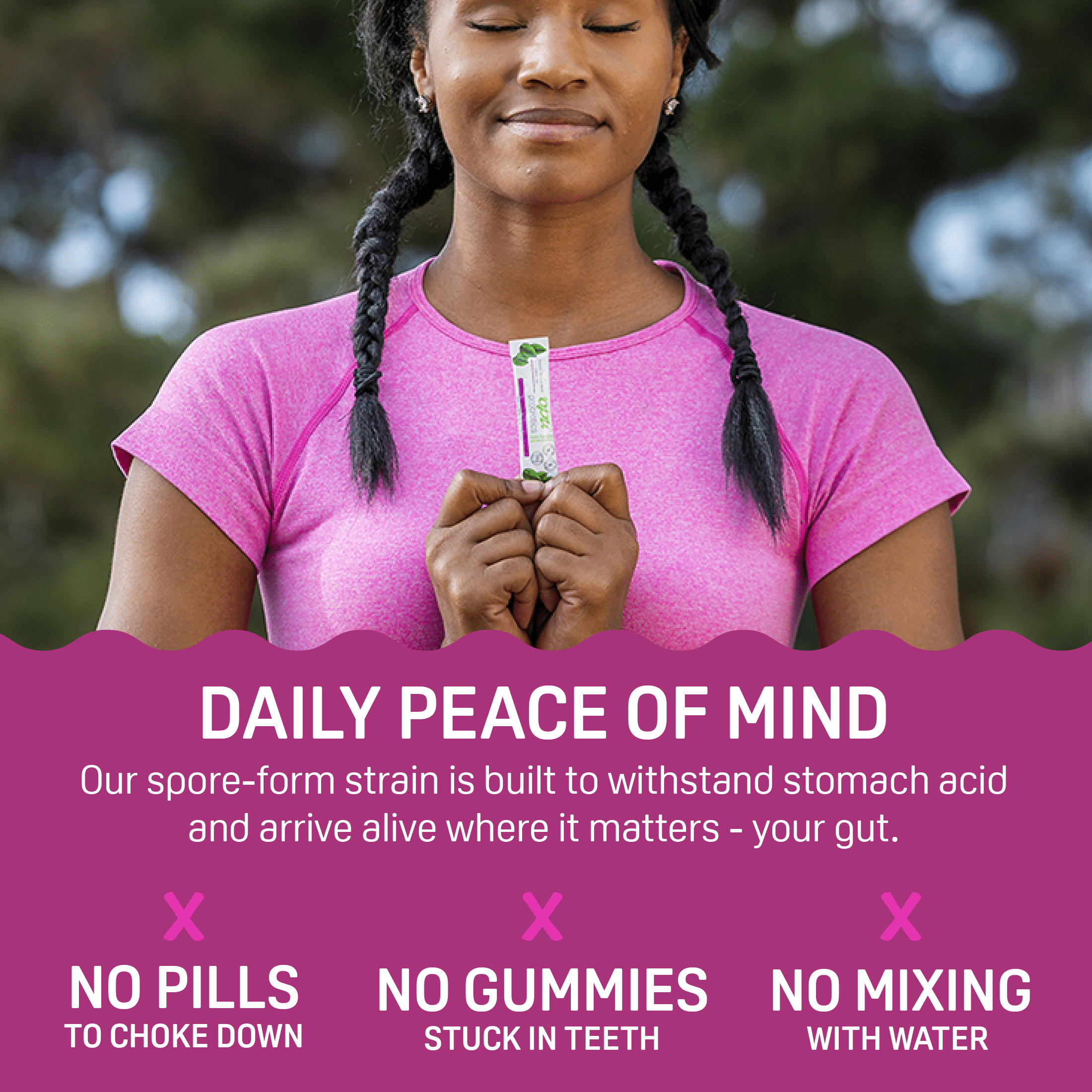 Opu Probiotics Mint Flavor Daily Probiotic Powder, Pour-On-Tongue