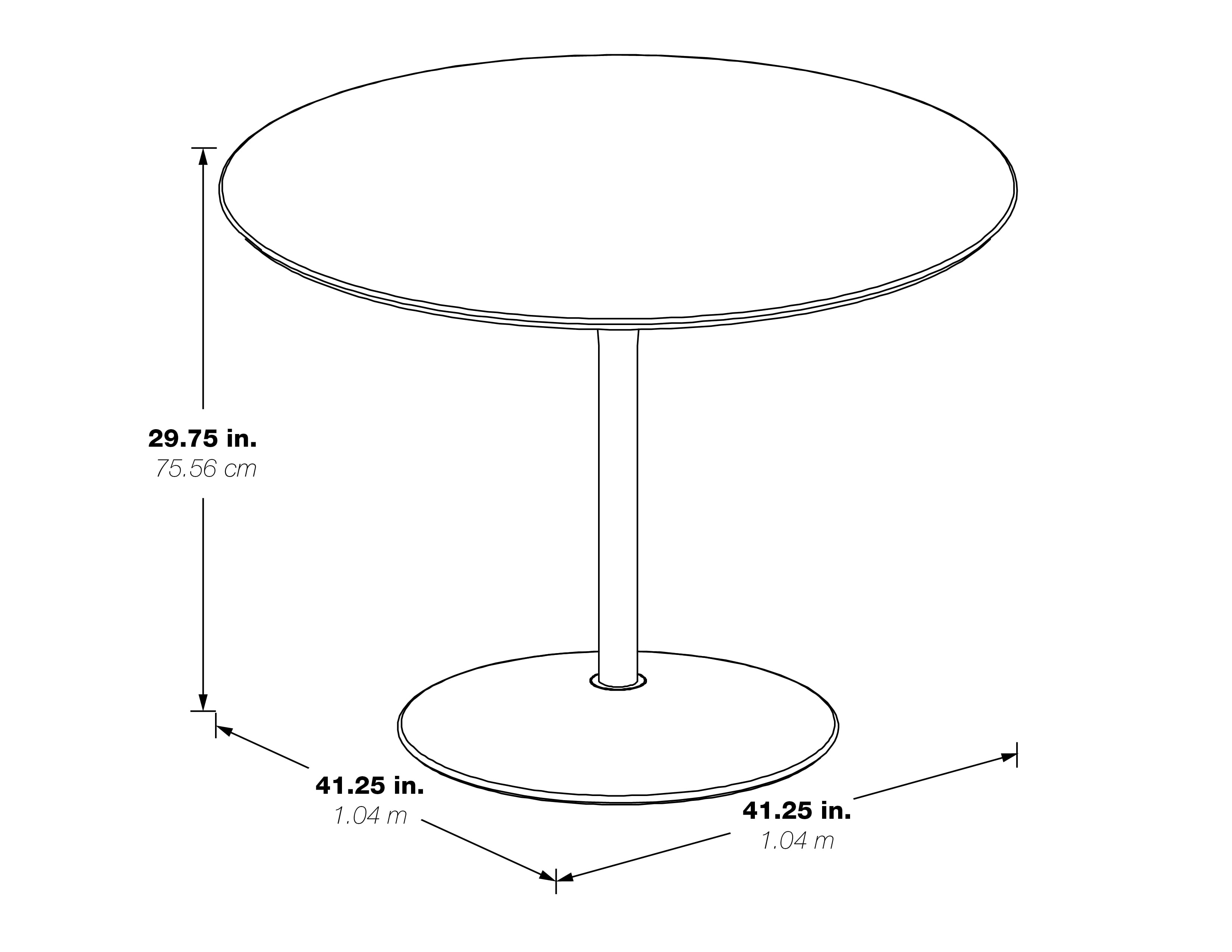 OSP Home Furnishings Flower Dining Table with White Top and Brushed Nickel Base