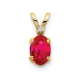 thumbnail image 1 of 14k Diamond & Ruby Birthstone Pendant in 14k Yellow Gold, 1 of 3