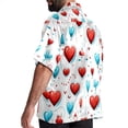 thumbnail image 3 of Valentine's Day Love ECG Men's Short Sleeve Beach Shirts, Casual Printed Button Down, Summer Unisex Spread Collar Tops, 3 of 6