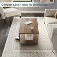 thumbnail image 4 of Coffee Table with Storage 2-Tier Industrial Center Table for Living Room, Rectangle Wood Table for Small Spaces Apartment Home Office, Walnut, 4 of 13