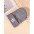thumbnail image 1 of 3pcs/1pc Children's Warm Knitted Hat For Autumn And Winter,NY Embroidered Design,Ear Protection Warm Beanies GRAY One Size, 1 of 5