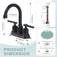 thumbnail image 6 of Wowow Oil Rubbed Bronze 4-in centerset 2-Handle Bathroom Sink Faucet with Drain, 6 of 6