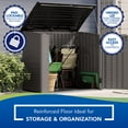 thumbnail image 2 of Suncast Modernist Horizontal Low-Profile Storage Shed, Resin, 3 Doors, Garden, 4' x 2.5', Gray, 1 Count, 1 Pack, 2 of 7