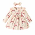 thumbnail image 1 of Vestido Para Niñas, Ropa Para Niñas Pequeñas, Primavera Otoño, Estampado De Jirafa Para Niños Pequeños, Falda De Manga Larga, Diadema Con Lazo Rosa Odeerbi LM103-7353, 1 of 8