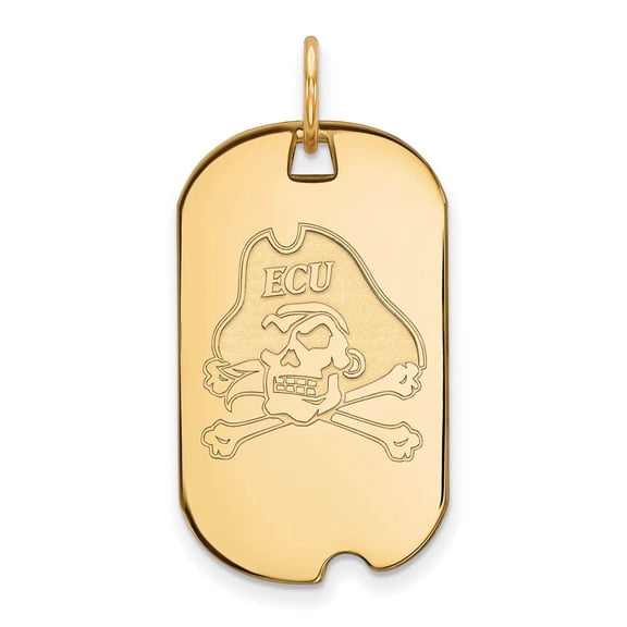 10k Yellow Gold East Carolina U Dog Tag Pendant