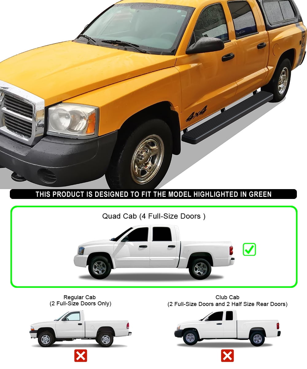APS iBoard Running Boards 4 inches Compatible with Dodge Dakota