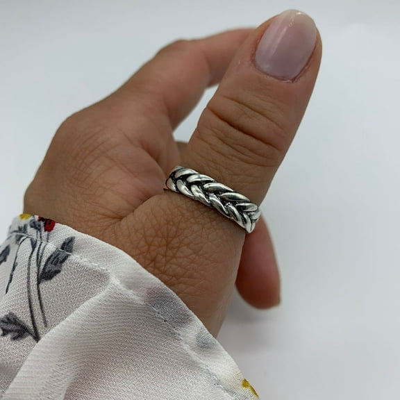 SSD_Simple Braid Silver Open Band Ring-Gift For Her-Celtic Dainty Braid Rings
