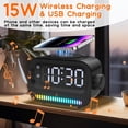 thumbnail image 5 of Alarm Clock with Wireless Charging, 3 in 1 Bluetooth Speaker, Digital Alarm Clock with RGB Light Clock and Speaker, LED Large Display Digital Alarm Clock for Teens Girls Boys (Black), 5 of 8