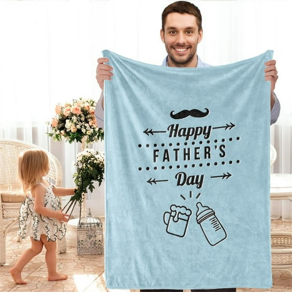 Personalized Blanket Soft Polyester Throw Blanket Portable Multipurpose for Father 150x200cm/4.92x6.56ft