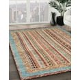 thumbnail image 3 of Ahgly Company Machine Washable Indoor Square Abstract Gold Brown Area Rugs, 7' Square, 3 of 7