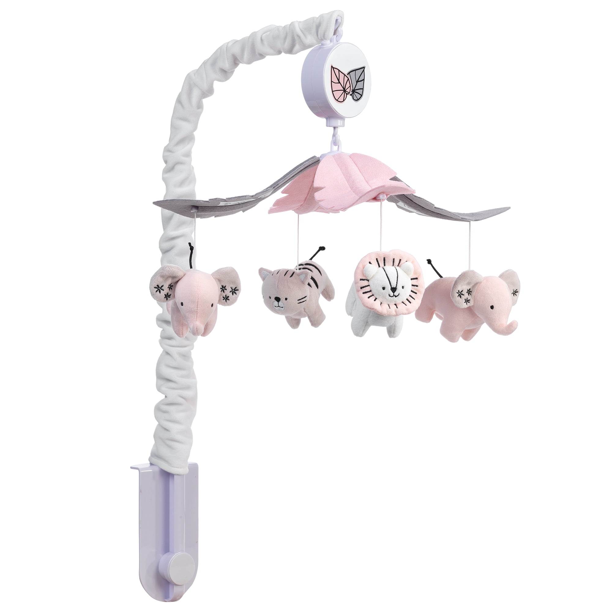 Lambs & Ivy Happy Jungle Musical Baby Crib Mobile Safari Animals Soother Toy