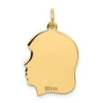thumbnail image 3 of 14k Plain Medium .009 Gauge Facing Right Engravable Head Charm in 14k Yellow Gold, 3 of 3