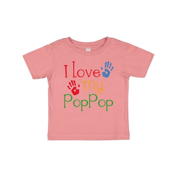 Inktastic Poppop Grandkids Handprints Boys or Girls Baby T-Shirt