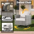 thumbnail image 4 of XIZZI Patio Furniture Sets 10 Pieces with Outdoor Wicker Swivel Rocking Chairs Coffee Table and Fire Pit,Beige Stripe, 4 of 12
