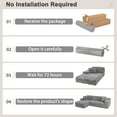 thumbnail image 5 of Homall 109" L-Shape Memory Foam Modular Sectional Sofa 3 Seat Oversized Upholstered Deep Seat Sofa Couch for Living Room,Bedroom and Apartment,Gray, 5 of 7