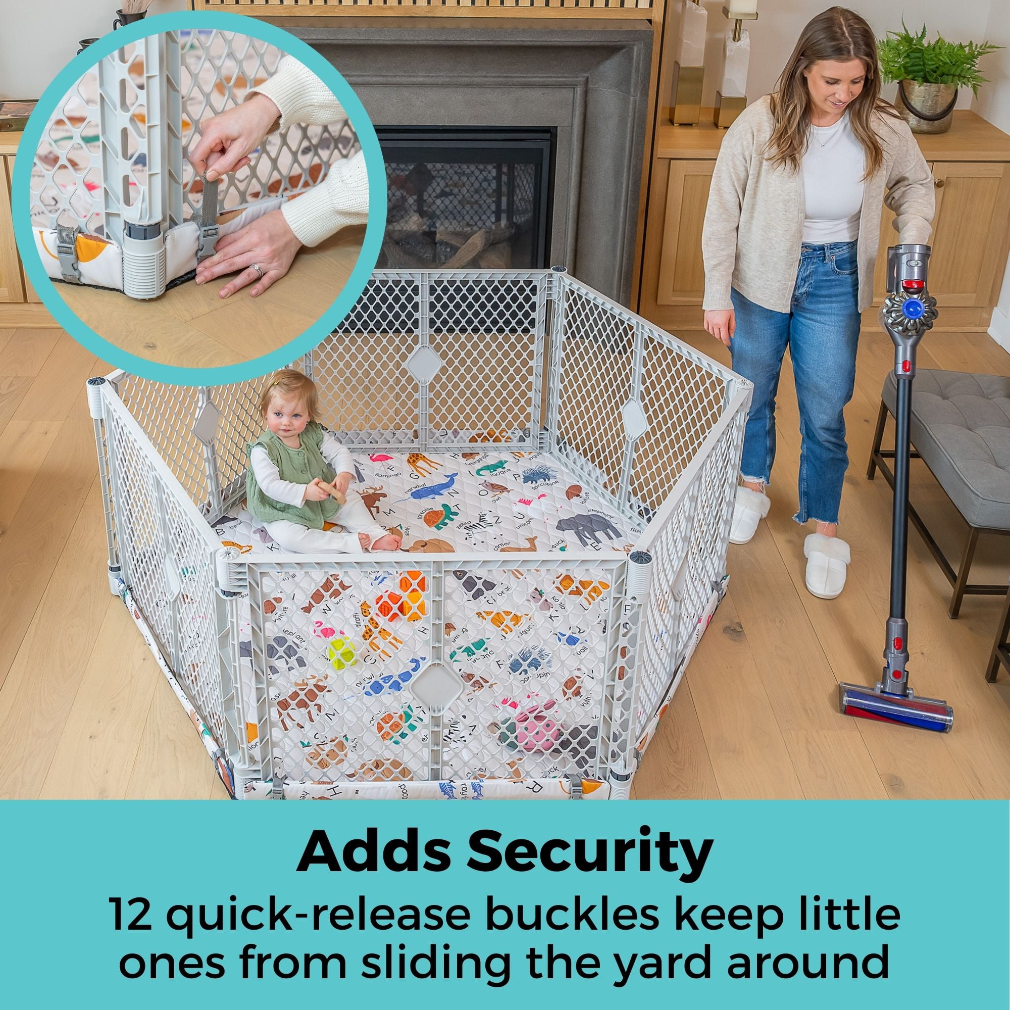 Toddleroo by North States SecureMat Playmat for Superyards, Animal Alphabet
