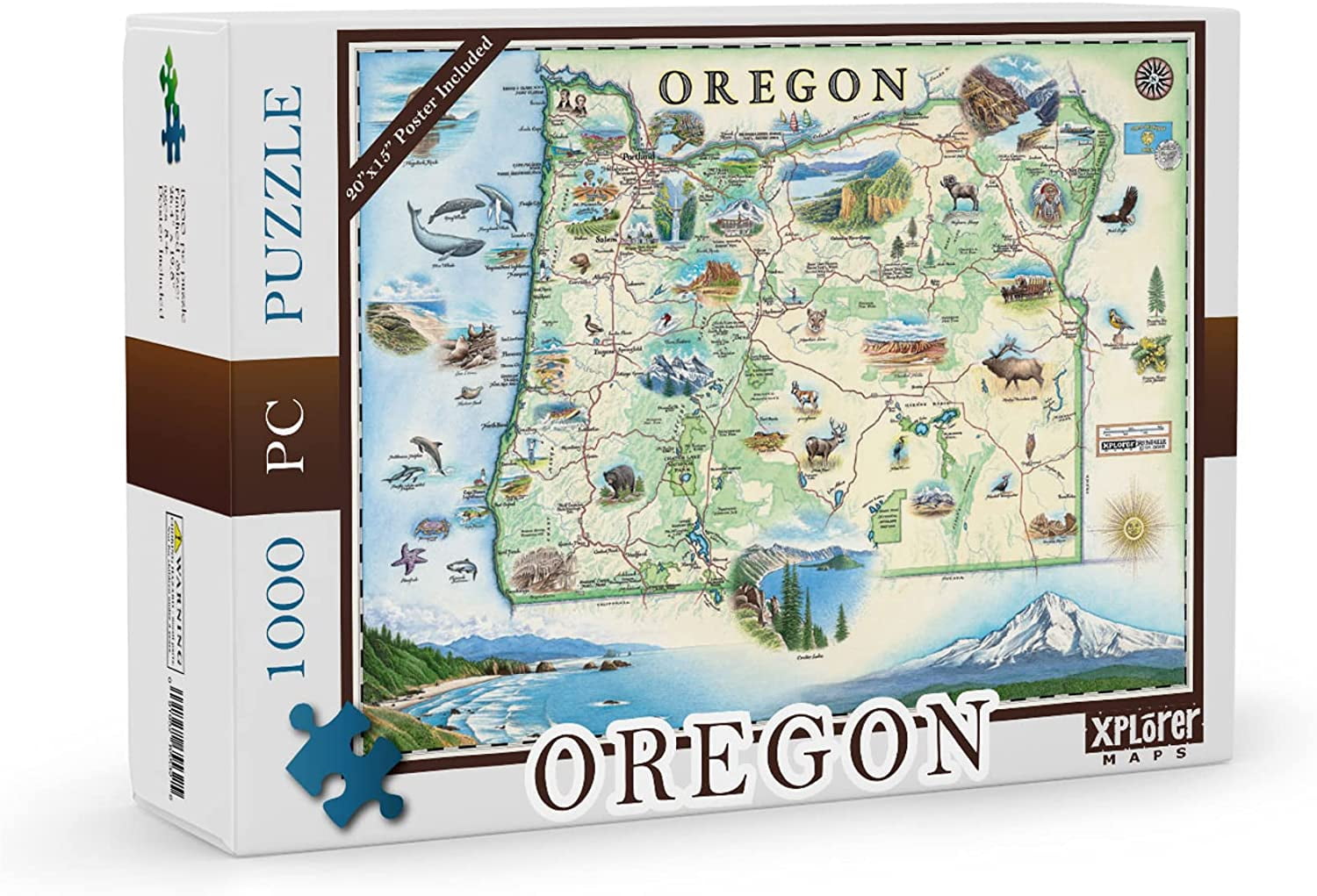Pennsylvania State Map Jigsaw Puzzle - 1000 Piece Hand-Illustrated Art Puzzle With Poster - Family Gift - View #2