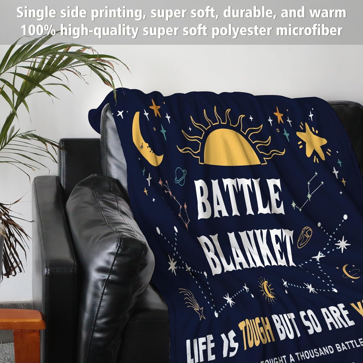 Cancer Care Gifts for Women, Get Well Soon Gifts Blanket for Her Him, Cancer Fighter Inspirational Quote Chemo Patient Gift - Meaningful Caring Message Battle Blanket