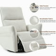 thumbnail image 6 of FFZ 360 Swivel Rocker Recliner Chair Nursery Rocking Pull Ring Glider Modern Home Theater Fabric Gray, 6 of 14