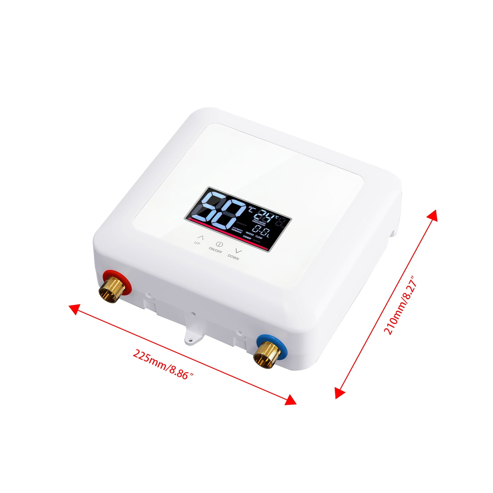 Tankless Water Heater Electric with Remote 5500W 110V Instant Hot Water Heater With LED Display, Electric Hot Water Heater, Black/ White