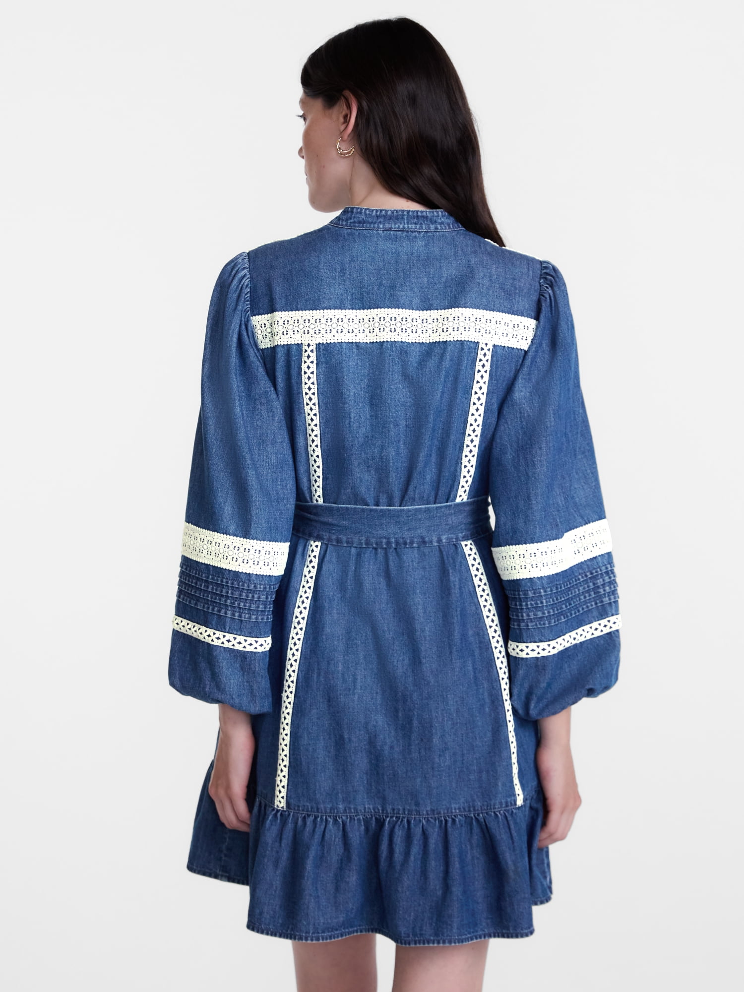 Scenario Women's and Women's Plus Button Up Eyelet Mini Dress, Sizes XXS-4X