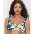thumbnail image 4 of STUDIO ANN COLE Women's Teal Printed Stretch Push-Up Scoop-Neck Shoulder-Tie Bikini Adjustable Swimsuit Top S, 4 of 8