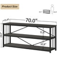 thumbnail image 2 of HSH Long Bookcase, Wood Metal Large Low Horizontal Book Shelf for Bedroom, Modern Open 3 Tier Etagere Bookshelf with Storage, Under Window Bookshelves for Home Office Living Room, Dark Gray, 70 Inch, 2 of 18