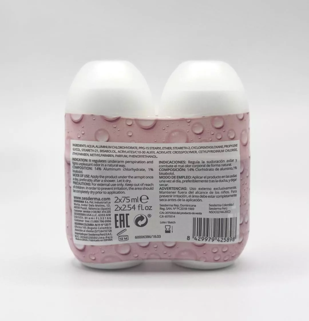 Sesderma Dryses Women Deodorant Roll on Antiperspirant 2x75ml