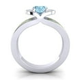 thumbnail image 4 of 2.35 Carat Oval Cut Aquamarine & Peridot Gemstone Elegant Anniversary Ring for Women 18K White Gold Size 6 by Diamond-Capitals, 4 of 8