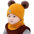 thumbnail image 1 of GRNSHTS Toddler Infant Winter Hat Scarf Set for Baby Girl Boys Knitted Warm Skiing Cap Pompom Kids Beanie 0-12 Months, 1 of 3