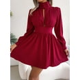 thumbnail image 2 of Cutout Turtleneck A-Line Mini Dress, 2 of 8
