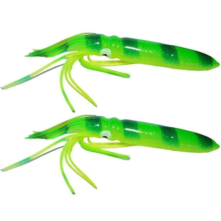 2pcs Octopus Skirt Lure Soft Squid Fishing Lures Squids Skirts Baits Green