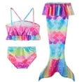 thumbnail image 4 of Ediodpoh 3 Piece Girls Swimsuit Bathing Suit Bikini Tail Set for Girls 3 9 Years Kids Swimsuits Girls' Swimwear Multicolour 8-9 Years, 4 of 7