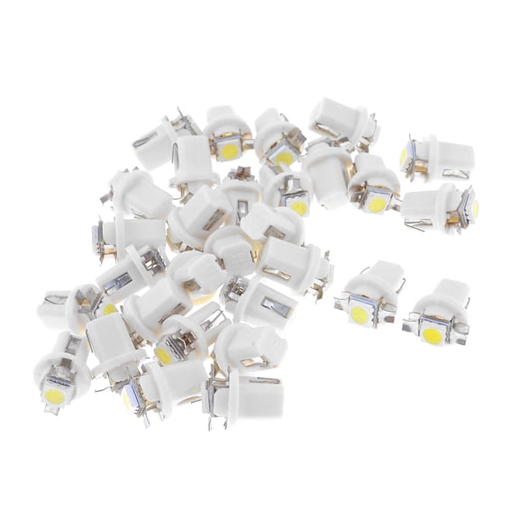 Unique Bargains 30 Pcs White T5 B8.5D Auto 5050 Dashboard Indicator Side Light Bulb