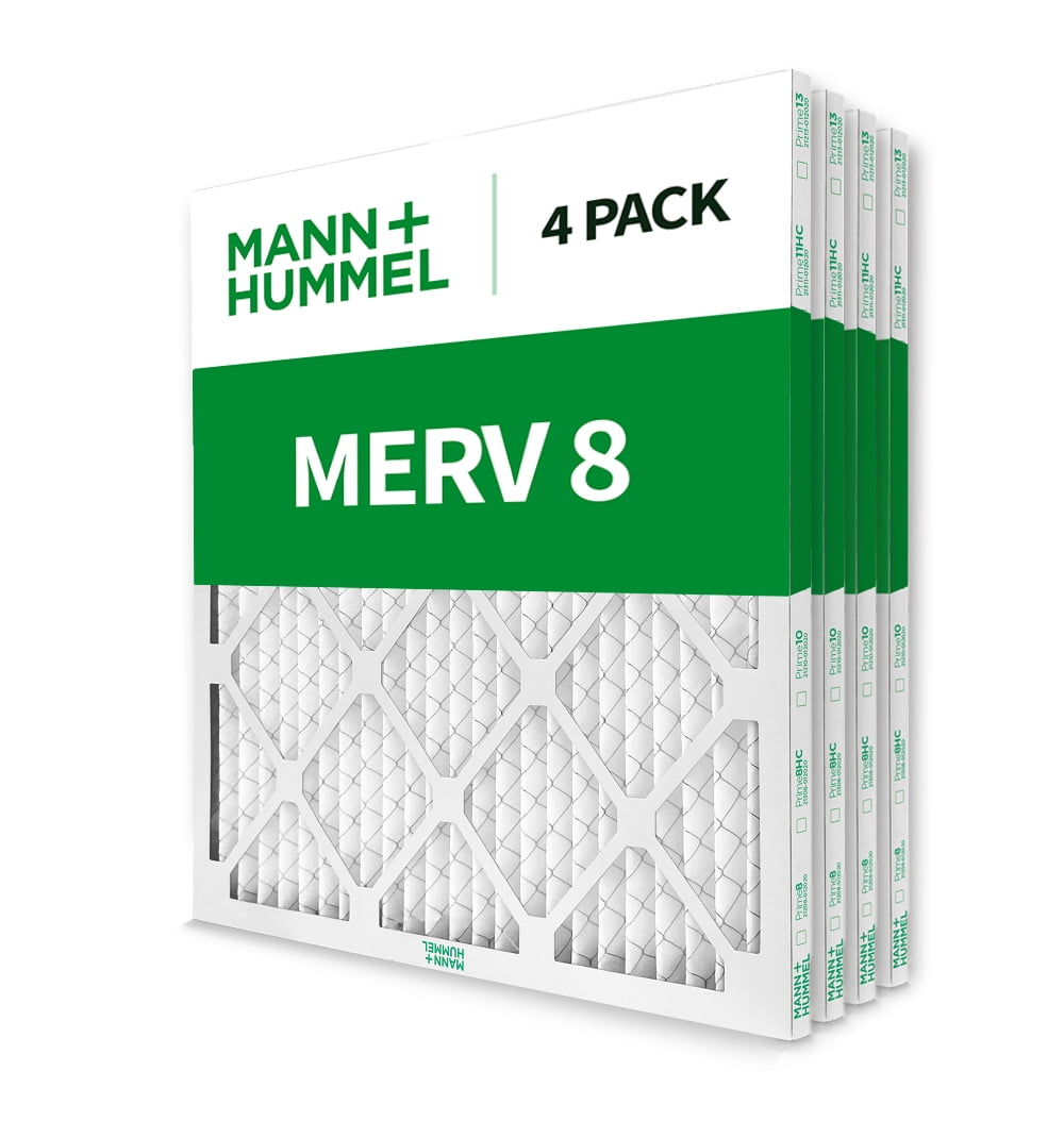 Mann+Hummel 20x20x1 MERV 8 Pleated HVAC AC Furnace Air Filters. 4 Pack. (Exact Size: 19.5 x 19.5 x 0.75 Inches)