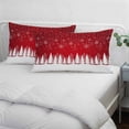 thumbnail image 3 of Red Christmas Snowflakes Pillow Covers, Linen Long Throw Pillow Case, Xmas Balls Winter Pine Tree Holiday Pillow Protector Decorative Cushion Cover for Living Room/Bedroom 20" x 36", 3 of 8