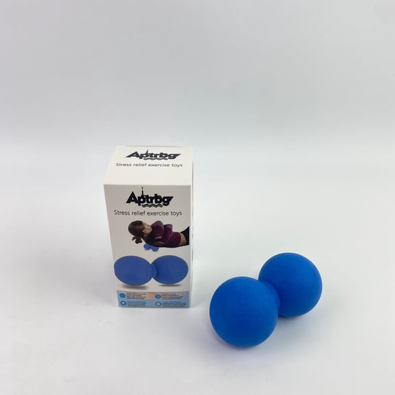 Aptrbg Stress relief exercise toys,Double Lacrosse Massage Ball- Cobalt Blue - Peanut Trigger Point Rollerfor Mobility,Deep Tissue Therapy & Myofascial Release