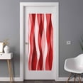 thumbnail image 3 of Red Striped Window Privacy Film, Modern Gradient Geometric Ripple Stripes Static Cling UV Sun Blocking Tint Film Heat Control Windows Films for Bedroom Bathroom, Window Stickers 35.4"x78.7", 3 of 8