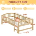 thumbnail image 6 of PORKISS Twin Size Platform Bed, Solid Wood Toddler Bed with Fence Guardrail Ladder, Twin Size Bed Frame for Kids Boys Girls, Montessori Bed, No Box Spring Needed, Natural A, 6 of 10
